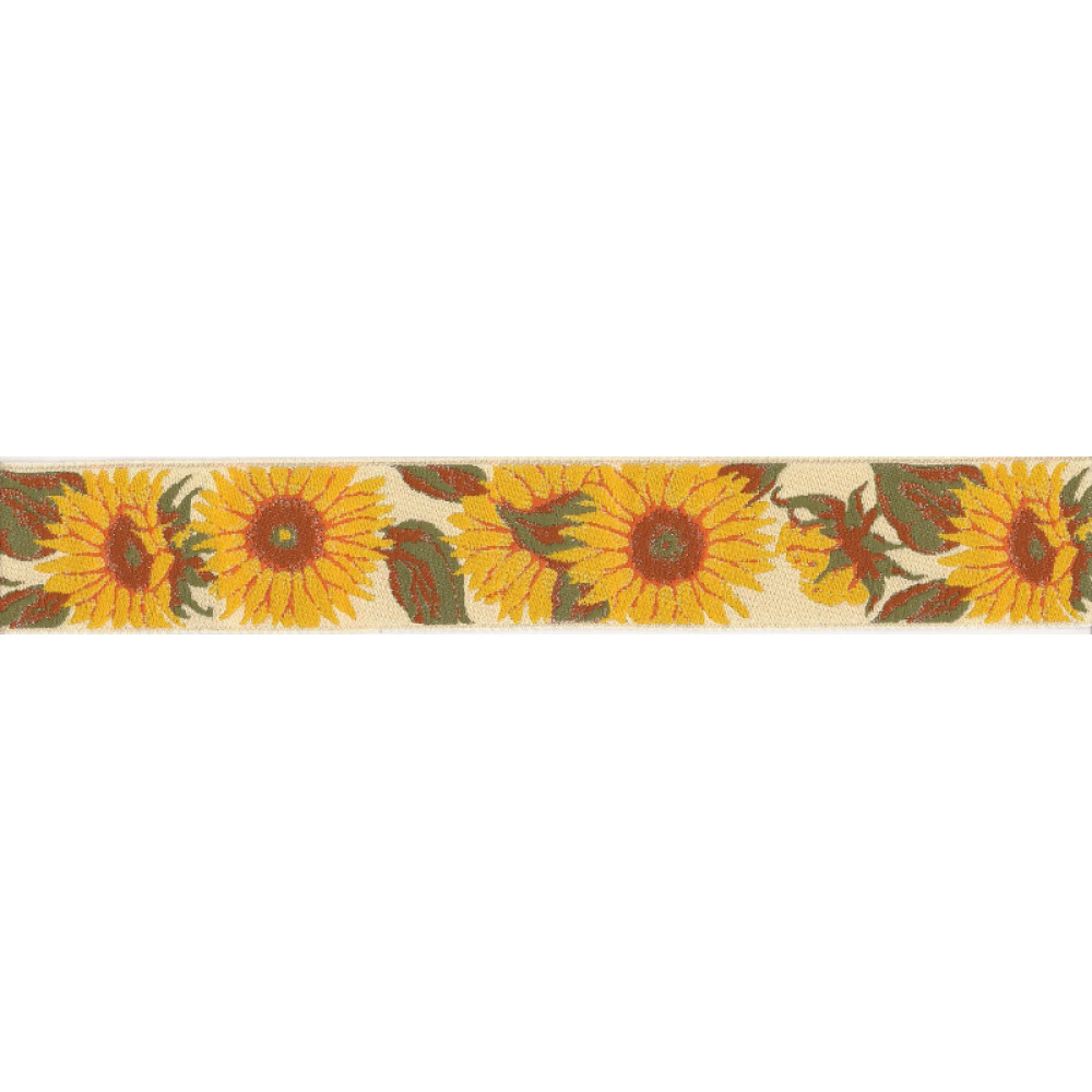 Jacquard Ribbon - Sunflowers -  Width 5 cm